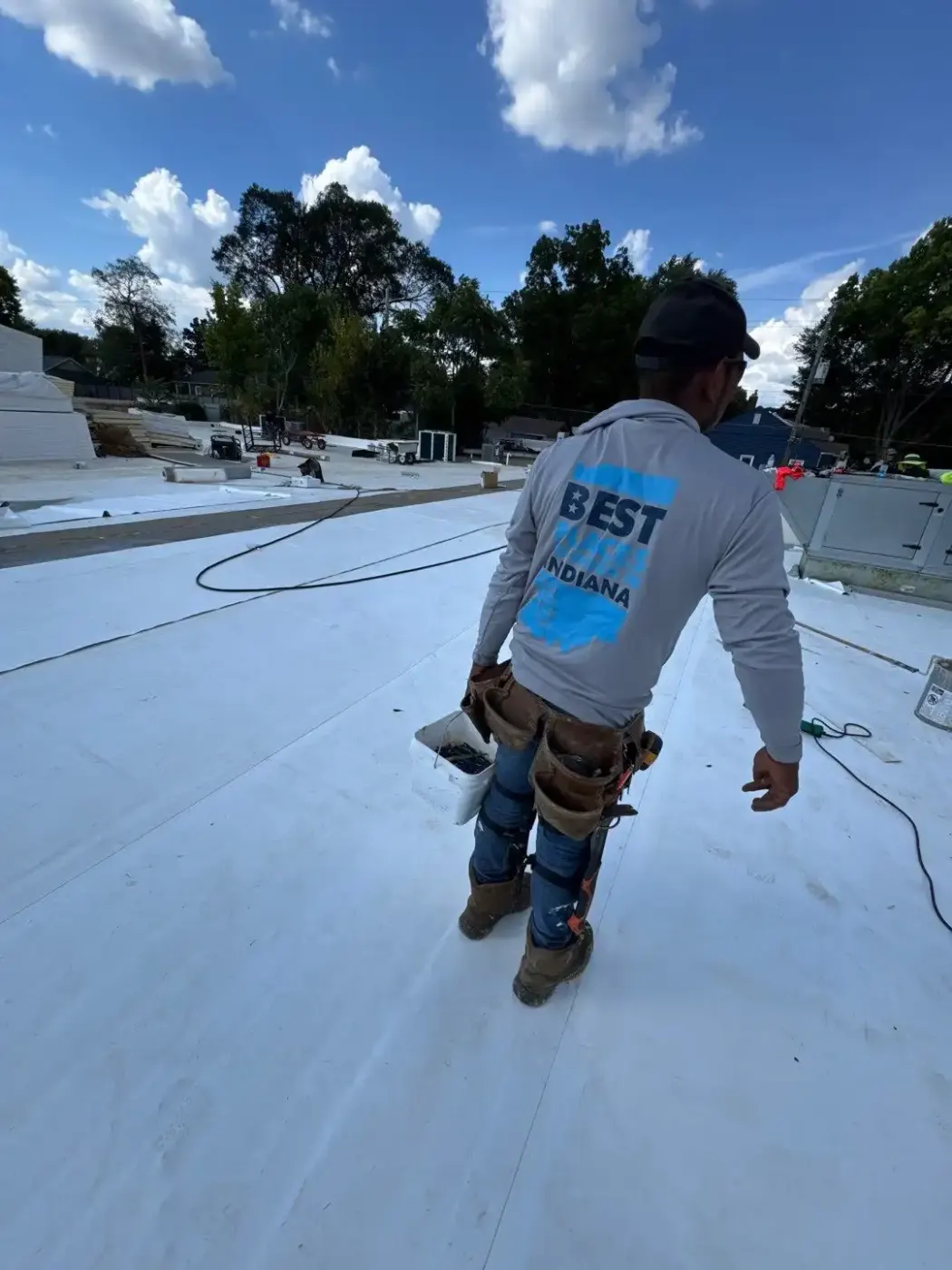 Commercial roof inspection documented in Converse
